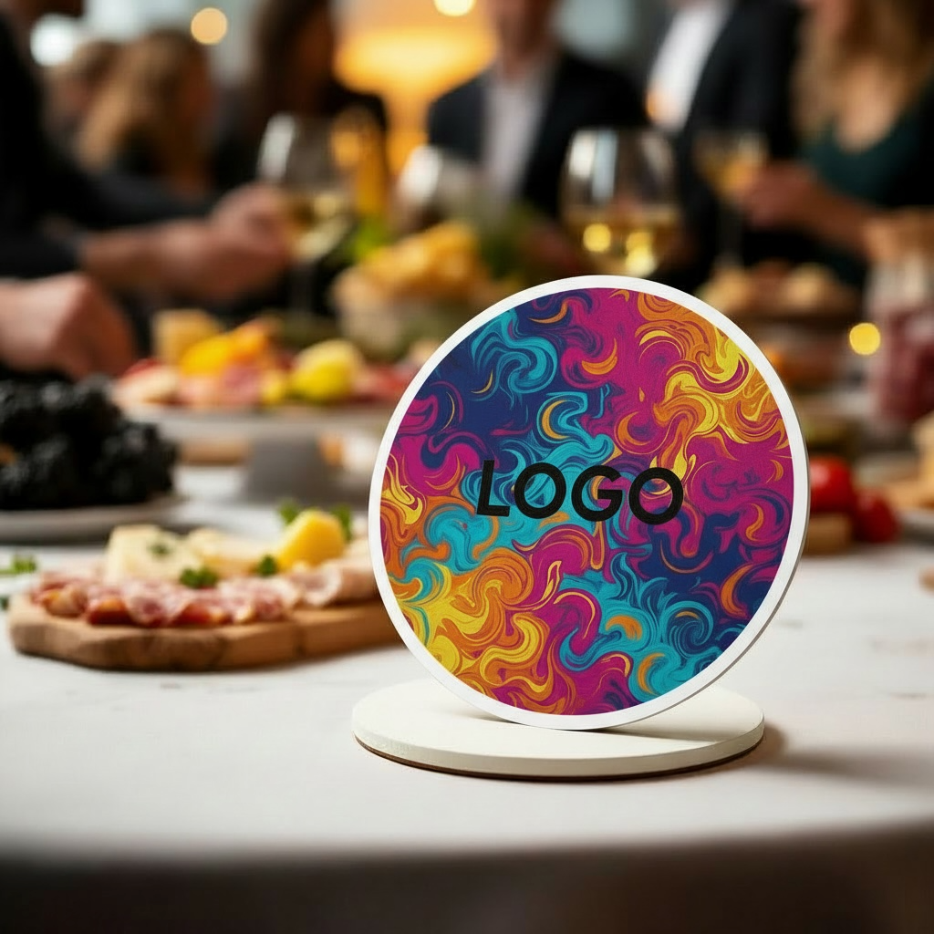 SOUS-VERRE ROND IMPRIMÉ COULEUR